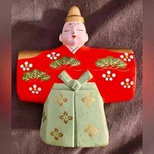 Traditional Japanese  Doll Hand Made Hand Painted Standing Doll